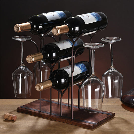 Wrought iron wine rack Wine glass shelf