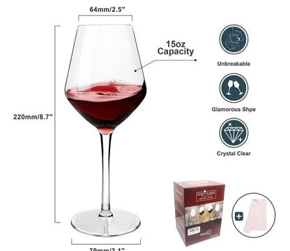Unbreakable Plastic Wine Glass Set