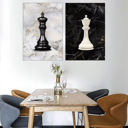 2pieces/set of chess King poster Wall Art Frameless wall painting Living room bedroom corridor unframed canvas printing painting