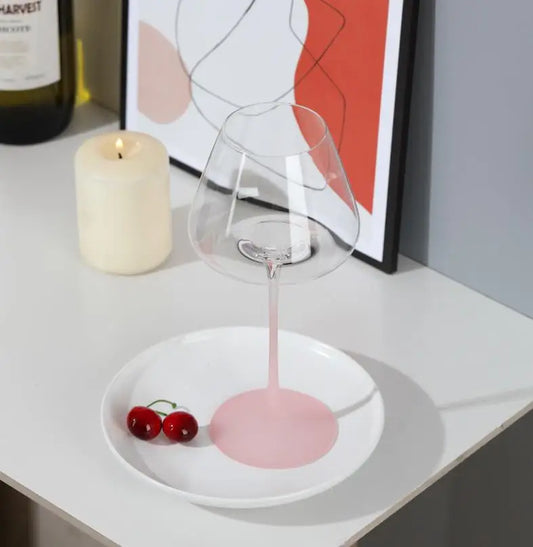 Custom Pink Wine Glass