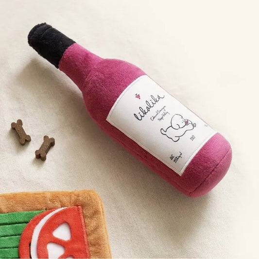 Squeaky Wine Bottle Dog Toy