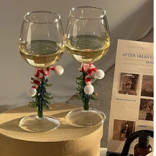Christmas Tree Wine Glass