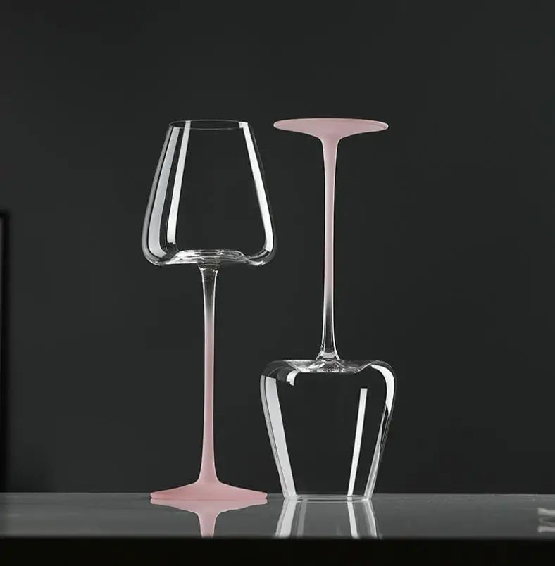 Custom Pink Wine Glass