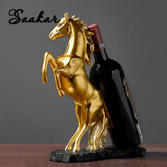 Golden Horse Wine Bottle Holder