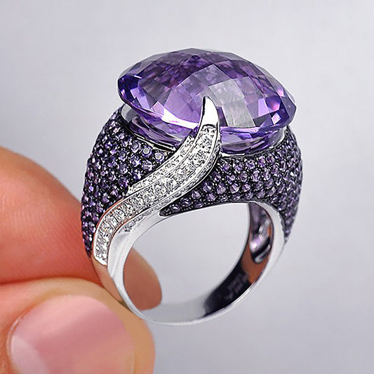 Classic Versatile Purple Zircon Women's Ring